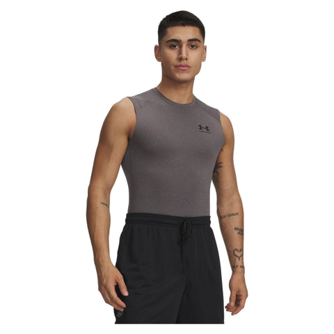 UA HG Armour Comp SL Carbon Heather | Schwarz