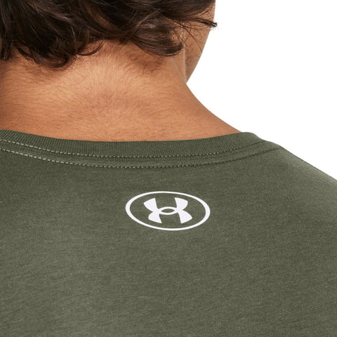 Camo Chest Stripe Kurzarm-T-Shirt Marine Olivgrün