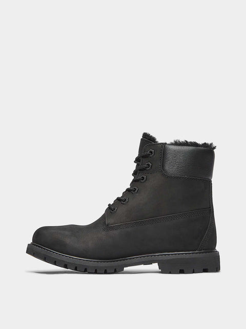 6-Zoll-wasserdichter Stiefel mit warmem Futter, schwarz