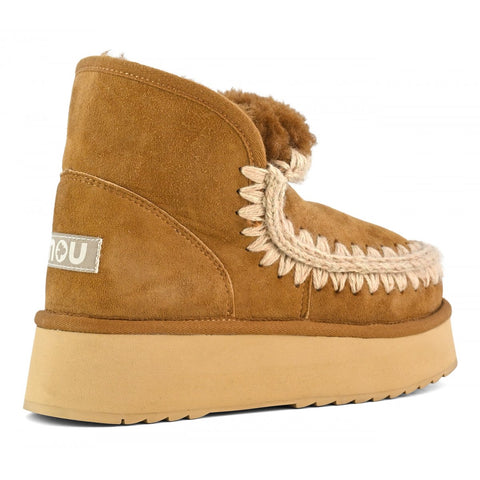 Mini Eskimo Plateau-Stiefel Cognac