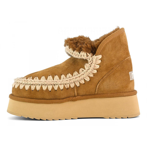Mini Eskimo Plateau-Stiefel Cognac