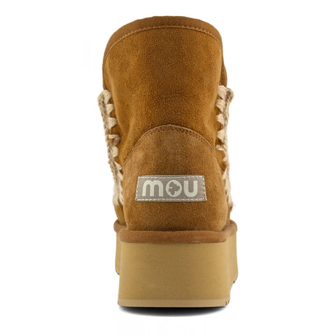 Plateaustiefel Wildleder Cognac