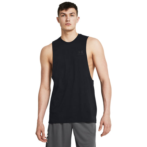 UA Left Chest Cut-Off Black