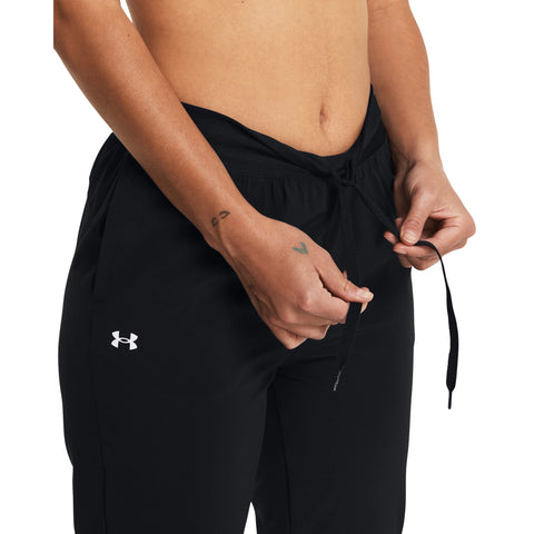 UA Rival Hi Rise Woven Pant Black | White