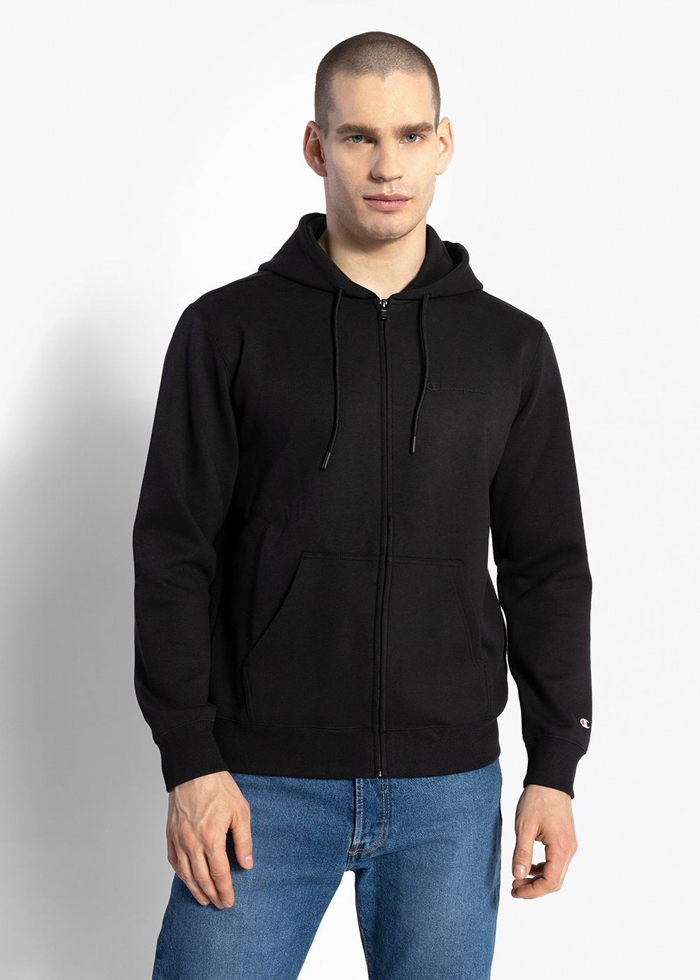 CHAMPION HOODED FULL ZIP SWEATSHIRT 218979-KK001 - Herren Kapuzenpullover - Schwarz