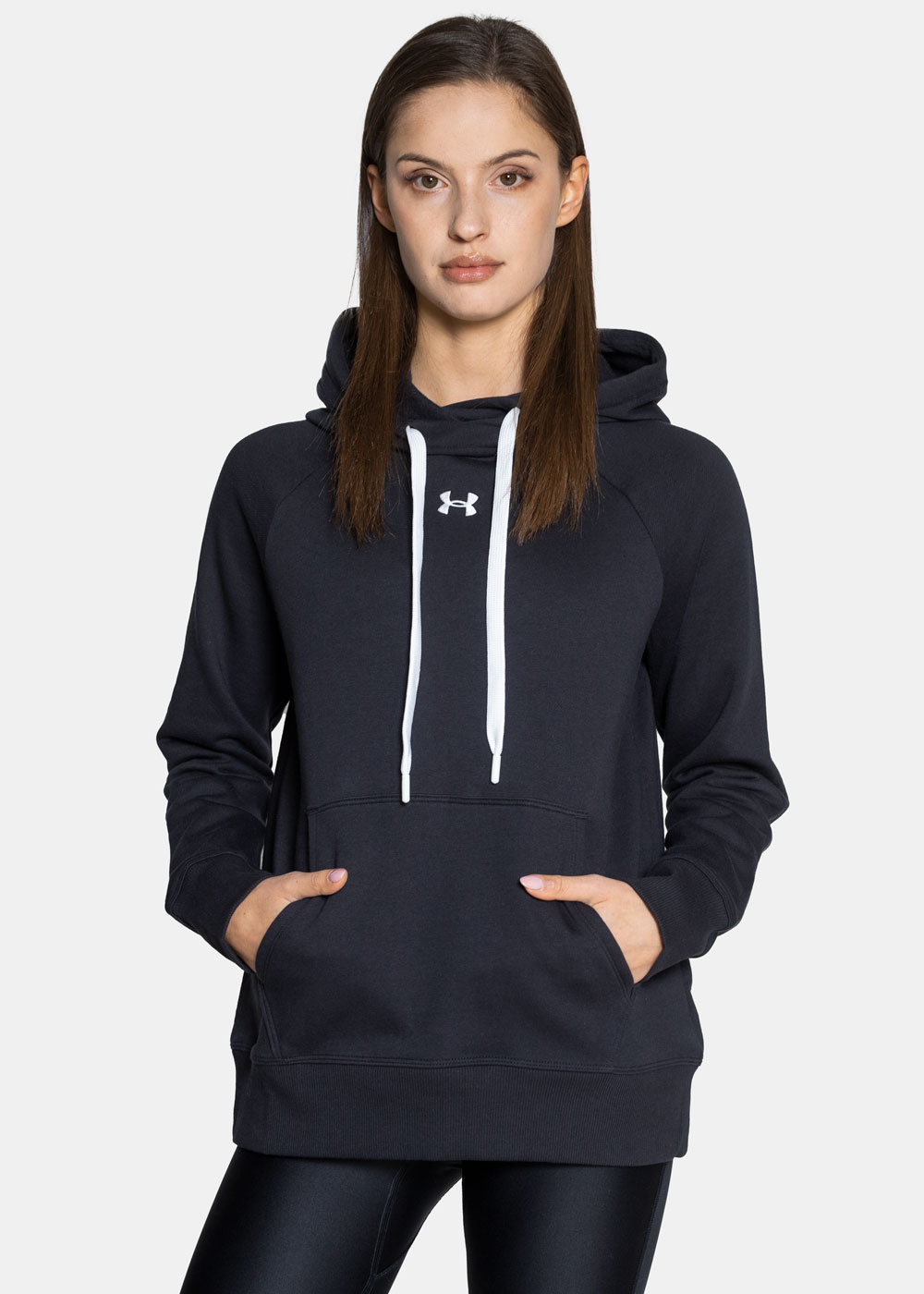 UNDER ARMOUR RIVAL FLEECE HB HOODIE 1356317-001 - Damen Kapuzenpullover - Schwarz