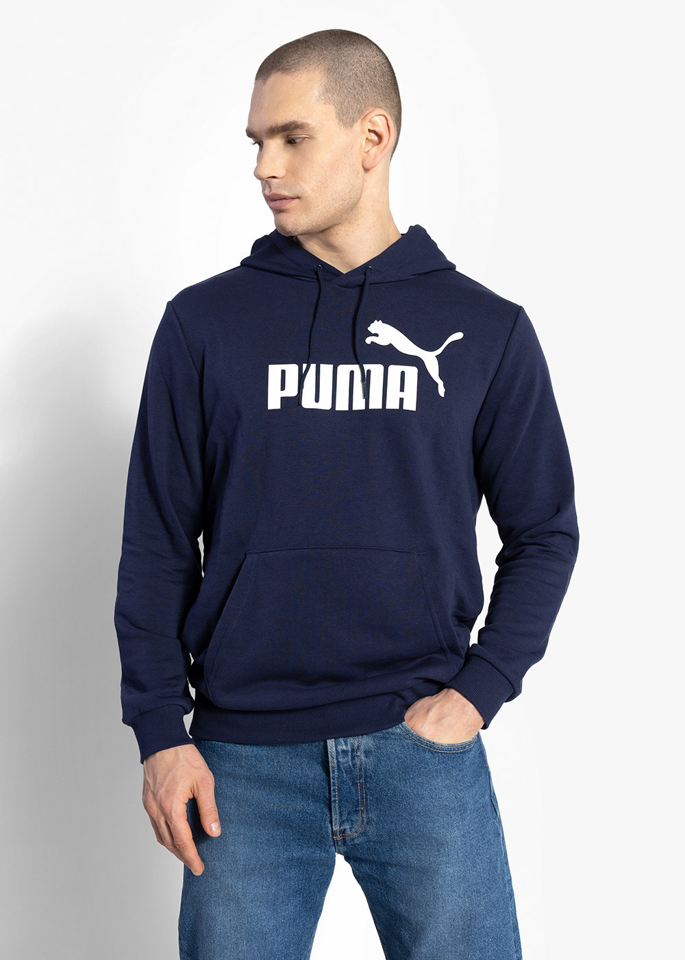 PUMA ESS BIG LOGO HOODIE TR 586688-06 - Herren Kapuzenpullover - Navy blau