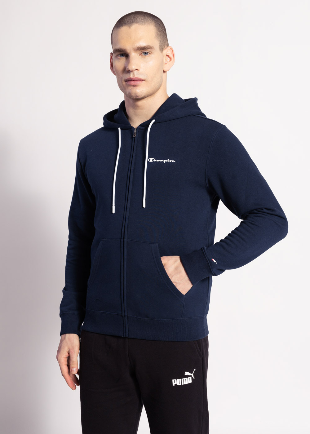 CHAMPION HOODED FULL ZIP SWEATSHIRT 218537-BS501 - Herren Kapuzenpullover - Navy blau