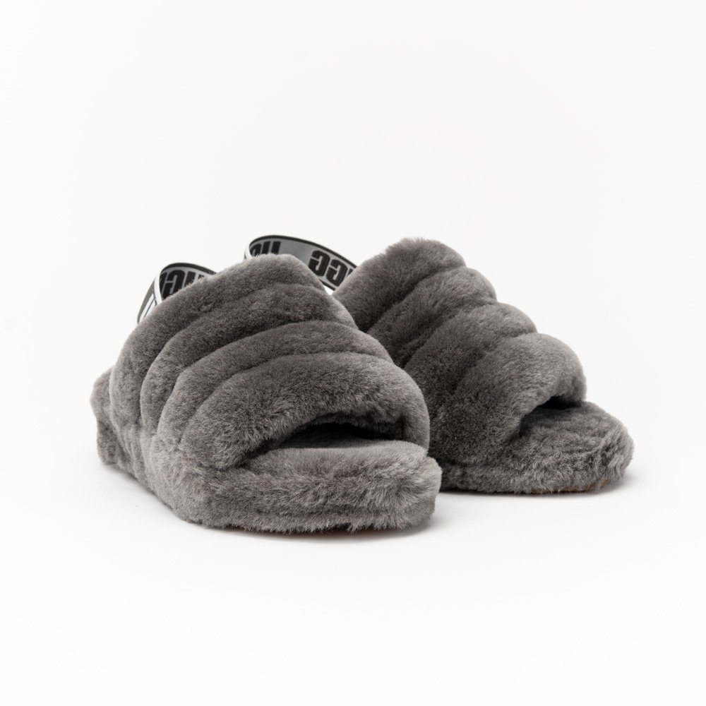 UGG W FLUFF YEAH SLIDE 1095119-CHRC - Damen Hausschuhe - Grau