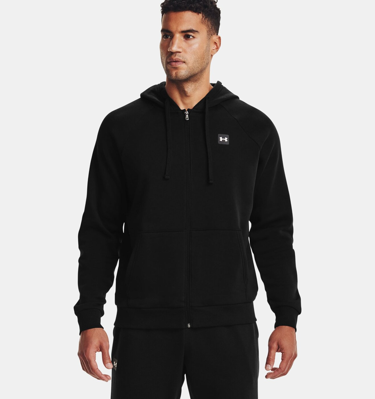 UA RIVAL FLEECE FZ HOODIE 1357111-001 - Herren Kapuzenpullover - Schwarz