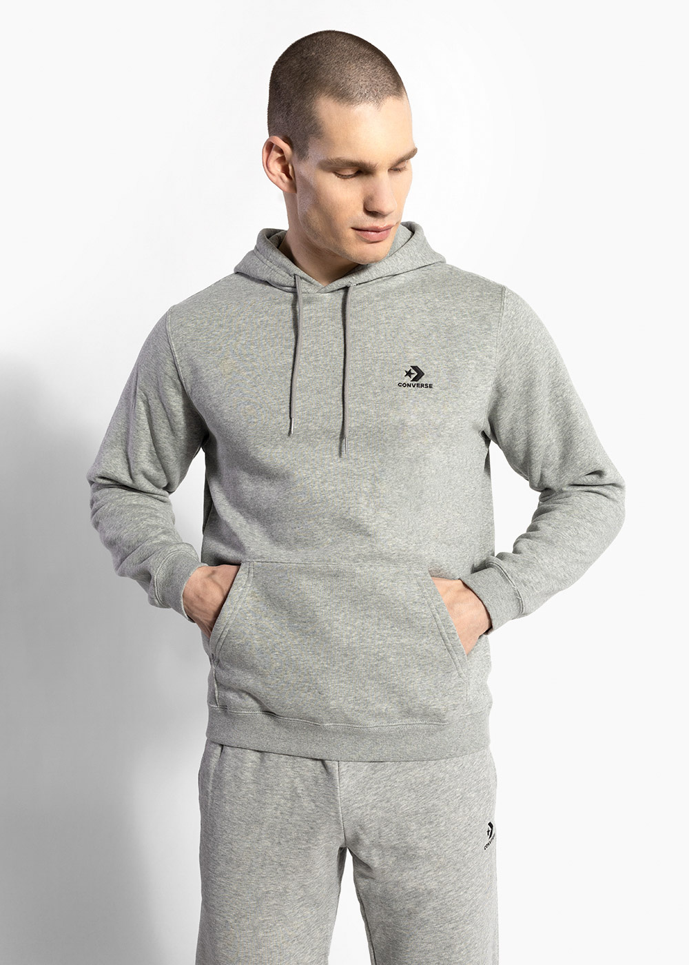Converse STAR CHEVRON HOODIE 10024509-A06 - Unisex Kapuzenpullover - Grau