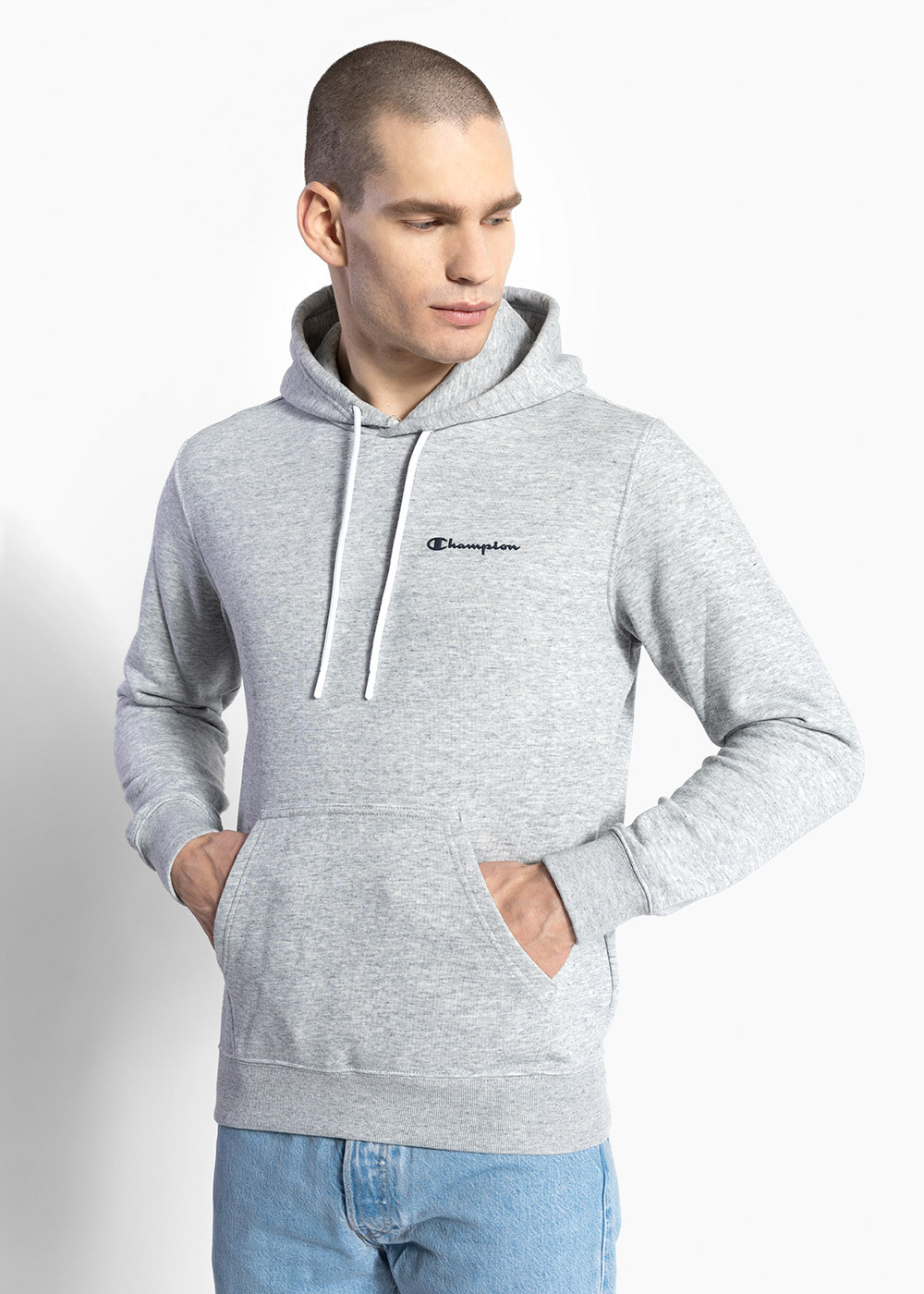CHAMPION HOODED SWEATSHIRT 218535-EM021 - Herren Kapuzenpullover - Grau