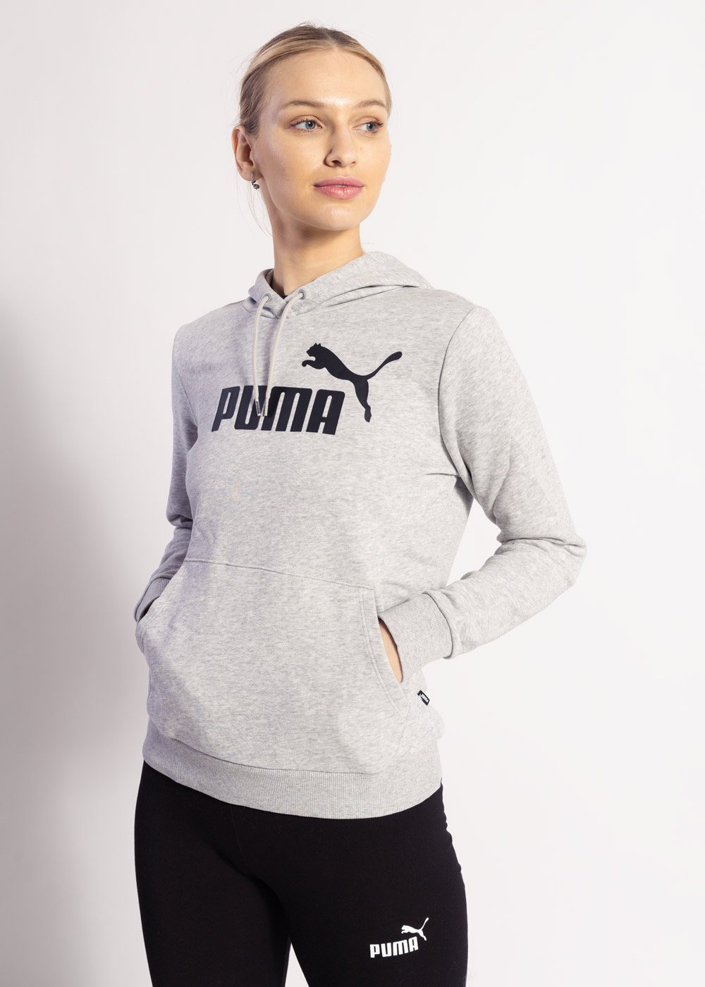 PUMA ESS LOGO HOODIE TR 586791-04 - Damen Kapuzenpullover - Grau