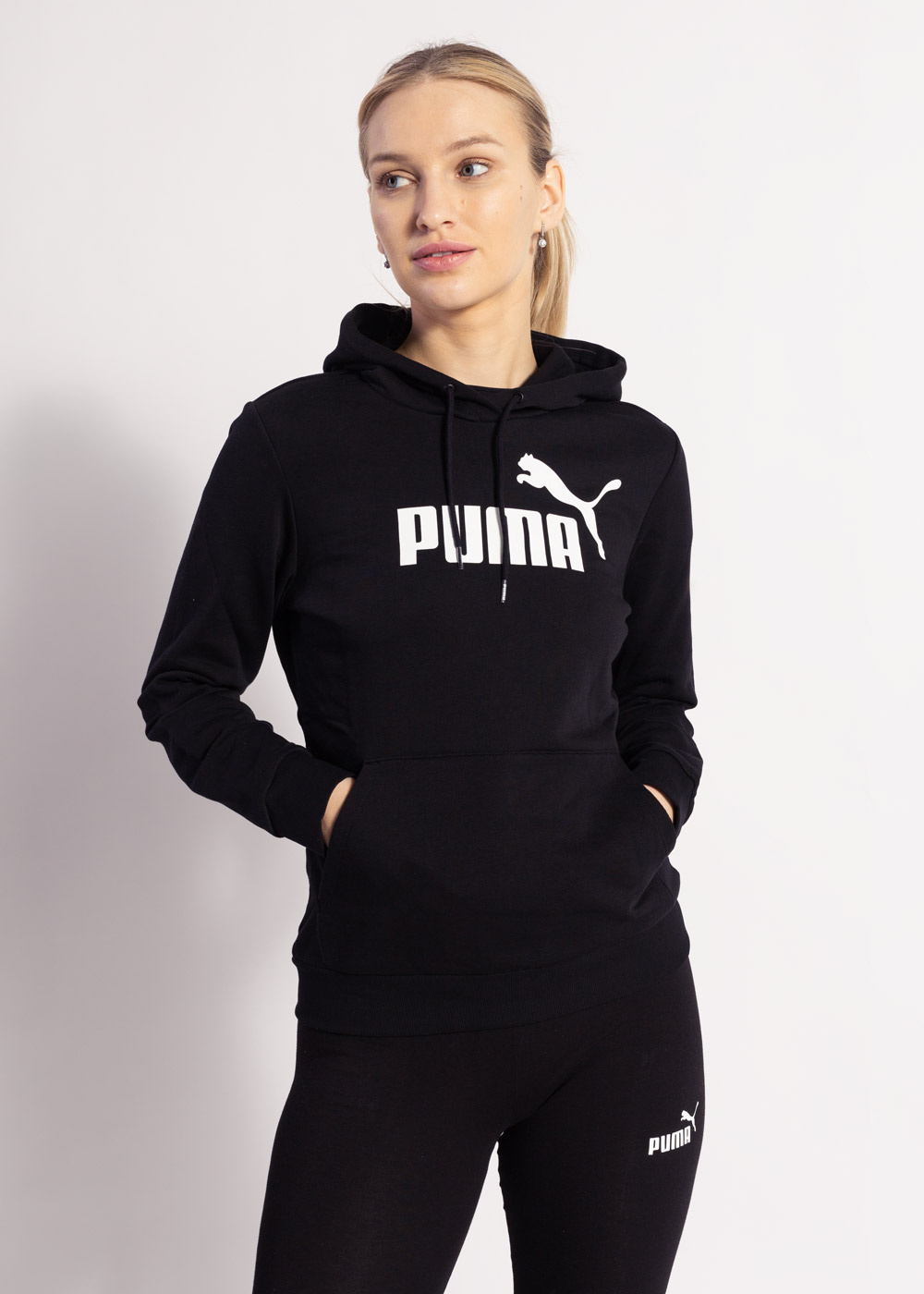 PUMA ESS LOGO HOODIE TR 586791-01 - Damen Kapuzenpullover - Schwarz