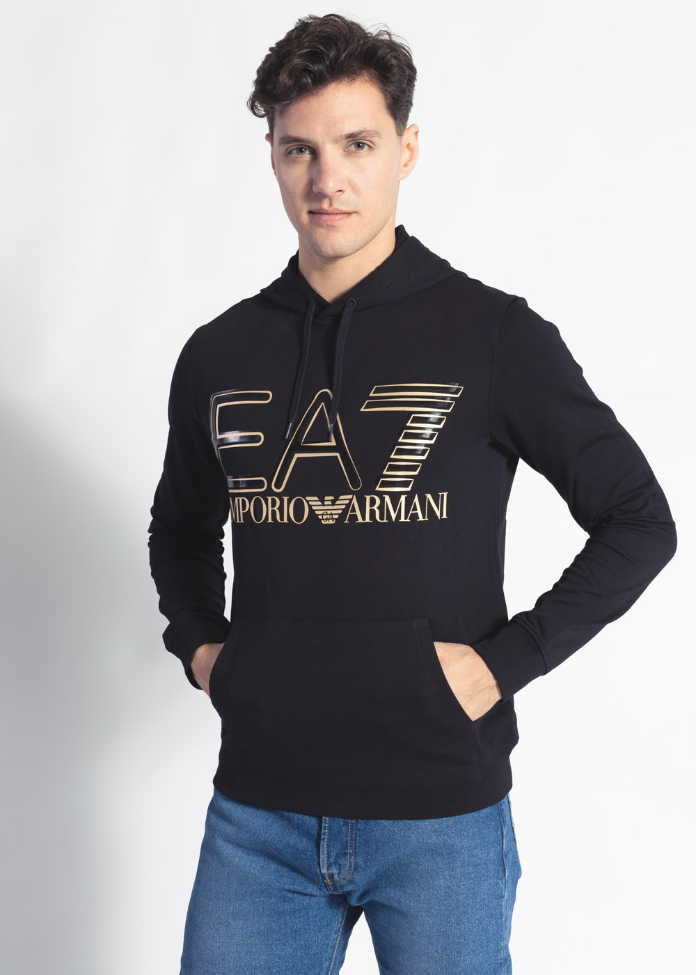 EMPORIO ARMANI EA7 3LPM45-PJFGZ-0208 - Herren Kapuzenpullover - Schwarz