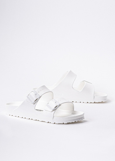 Birkenstock Arizona Essentials Damen Pantoletten weiß